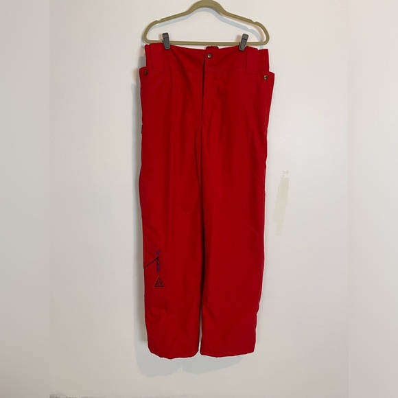 Vintage men ski overall insulated pants pockets size 38 red snowboard trousers - Picture 1 of 12